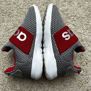 Adidas Toddler Size 8.5K Slip On Lite Racer Nylon Sneakers Red/Gray GY1062